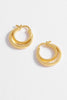 Twisted Double Hoops - Gold Plated