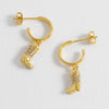 Cowboy Boot Hoop Earrings - Gold Plated