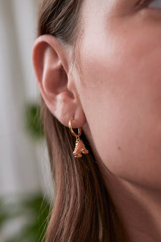 Rollerskate Hoop Earrings - Gold Plated