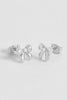 Pearl Bow Stud Earrings - Silver Plated