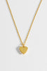 Heart With Side Pearl Necklace - Gold Plated | Pearl