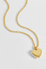 Heart With Side Pearl Necklace - Gold Plated | Pearl