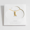 Pave Cowboy Boot Necklace - Gold Plated