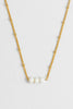Beaded Chain And Pearl Necklace - Gold Plated | Pearl