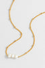 Beaded Chain And Pearl Necklace - Gold Plated | Pearl