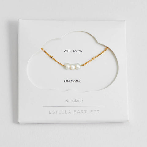 Beaded Chain And Pearl Necklace - Gold Plated | Pearl