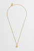 Hand Drawn Star Pendant On Beaded Chain - Gold Plated