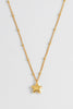 Hand Drawn Star Pendant On Beaded Chain - Gold Plated