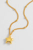 Hand Drawn Star Pendant On Beaded Chain - Gold Plated