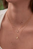 Hand Drawn Star Pendant On Beaded Chain - Gold Plated