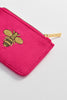 Embroidered Bee Card Purse