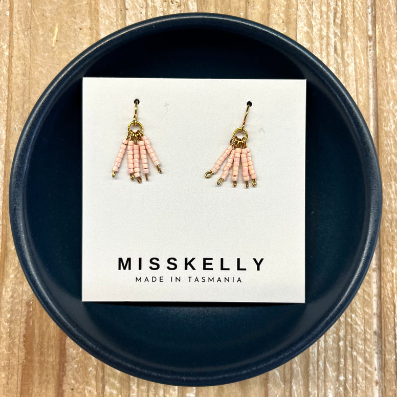 MissKelly Mini Beaded Iridescent Blush Earrings