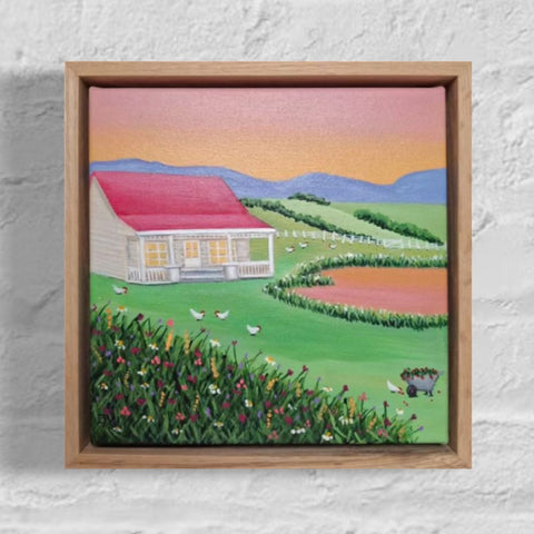 Sunset by the Dam (23x23cm) Liz Vonhoff