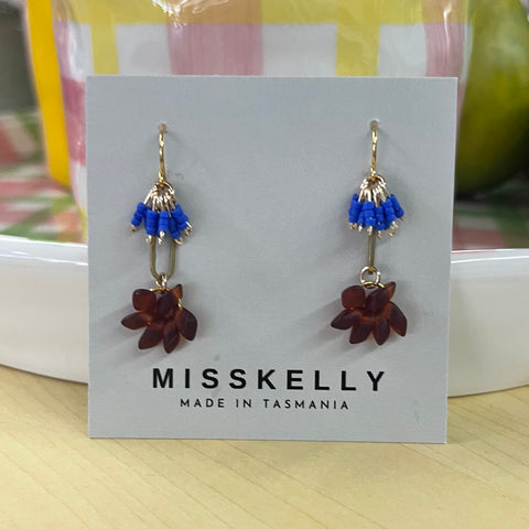 Garden Party Earrings  - Blue & Amber