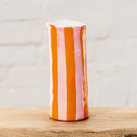 Medium Vase - Pink & Orange Stripe