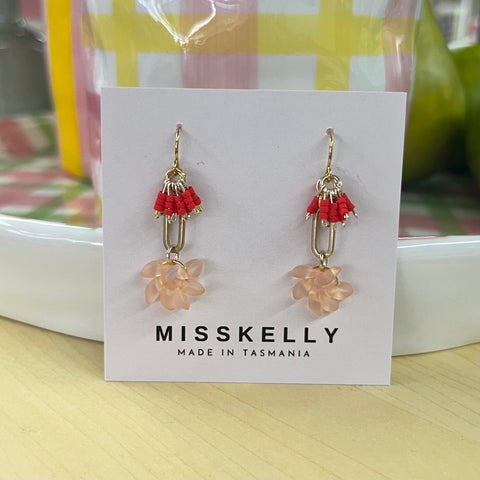 Garden Party Earrings  - Red & Peach