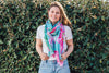 Molly Abstract Aqua Lightweight Scarf