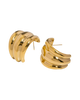 Thea Gold Ribbed Hoop Earrings