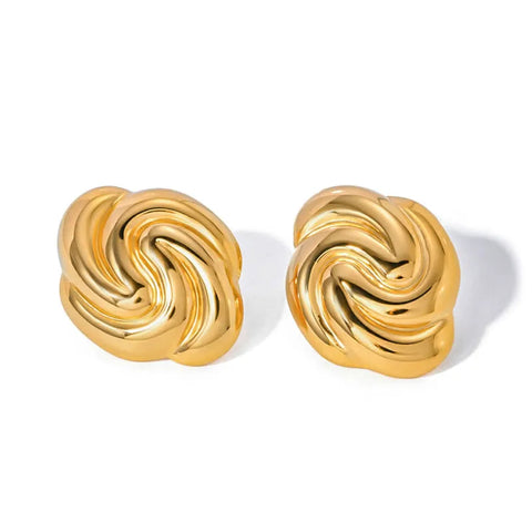 Sofia Gold Wave Stud Earrings