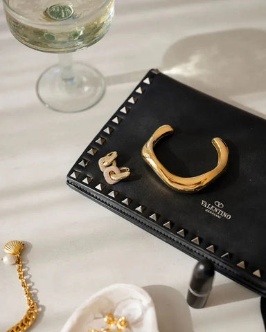 Bridget Curved Gold Cuff Bangle