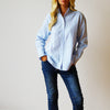 Gracie Sky Blue & White Gingham Seersucker Shirt