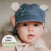 'Roamer' Teddy Flap Sun Hat - Steele / Flax