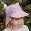 'Roamer' Teddy Flap Sun Hat - Viola / Flax