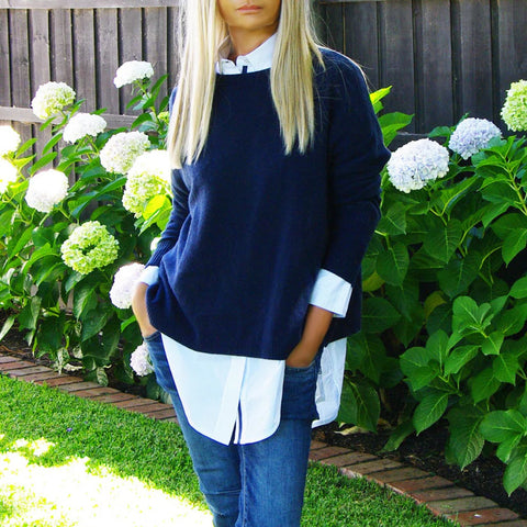 Harper Oversize Jumper - Navy