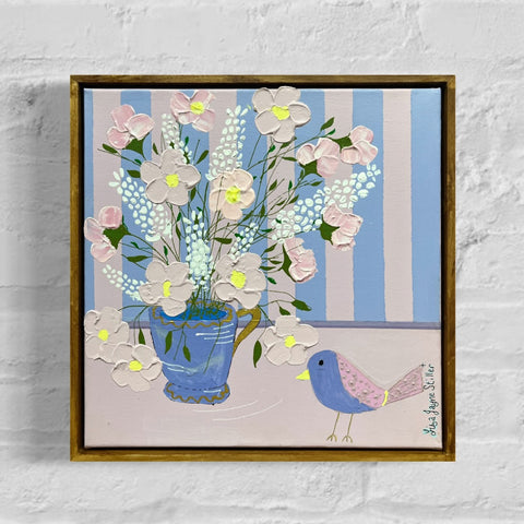 Teacup with Bird (32x32cm) Lisa Jayne Stiller