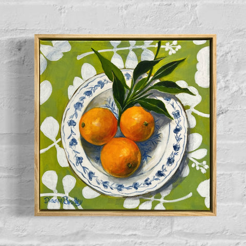 Oranges on Vintage Plate (33 x 33cm) Dianne Bradley