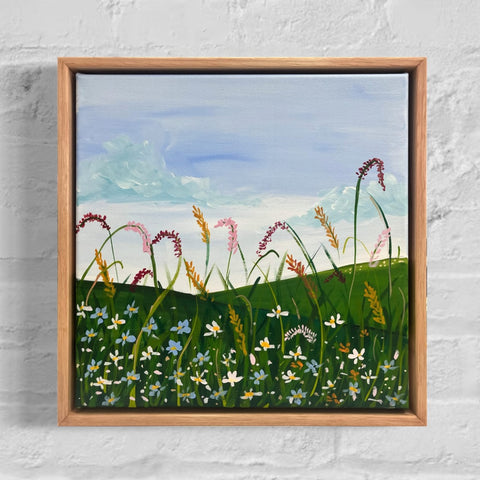 Whispers in the Field (33x33cm) Rachael Stanford - The Curated Canvas