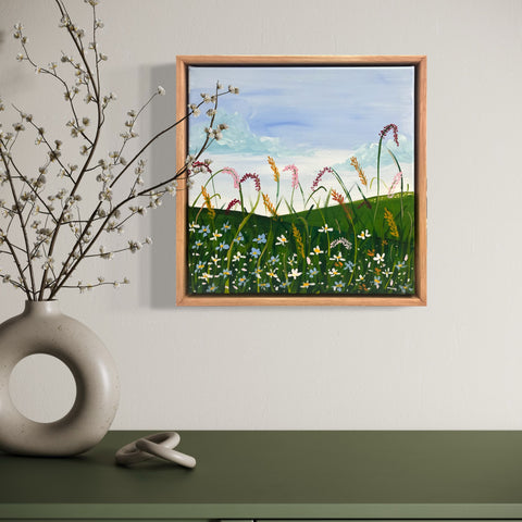 Whispers in the Field (33x33cm) Rachael Stanford - The Curated Canvas