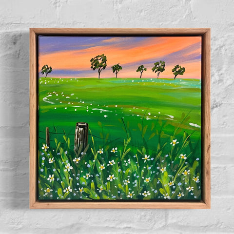 Twilight Fields (33x33cm) Rachael Stanford - The Curated Canvas