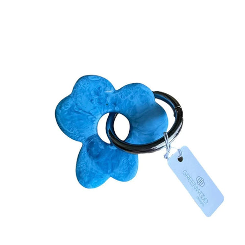 Floral Resin Keyrings -  Blue