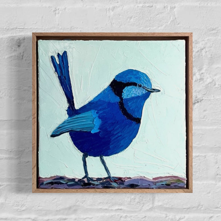 Cheerful in Blue (33x 33cm) Cassie Holmes