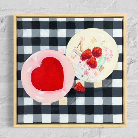 Raspberry Tea (32.5x32.5cm) Jen White