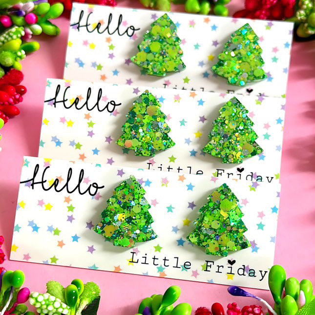 MINI CHRISTMAS TREES: Lime Sparkle