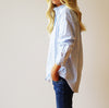 Gracie Sky Blue & White Gingham Seersucker Shirt