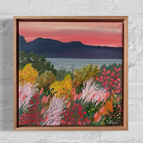 Lakeside Sunset 1 (33x33cm) Michelle Evans