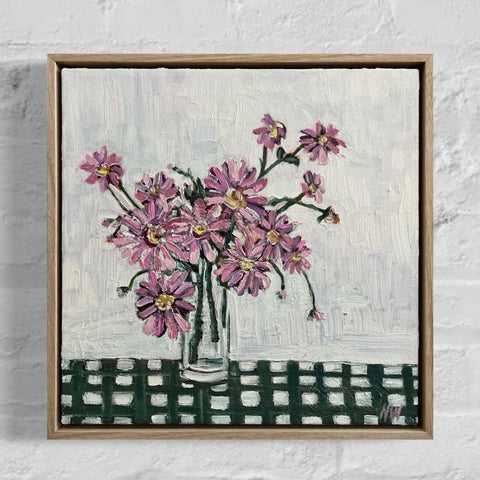 Daisies & Gingham  (33 x 33cm) Nerida Woolley