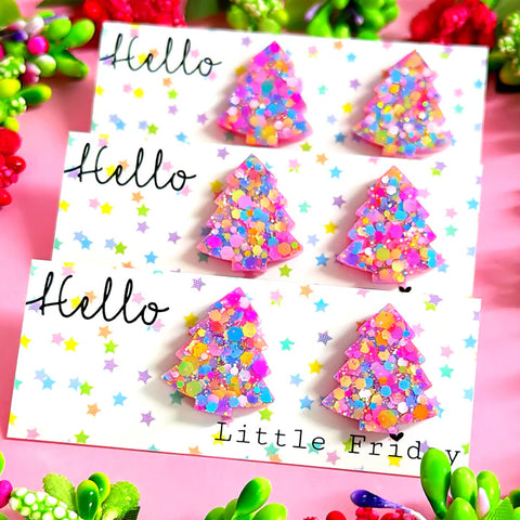 MINI CHRISTMAS TREES: RAINBOW CONFETTI