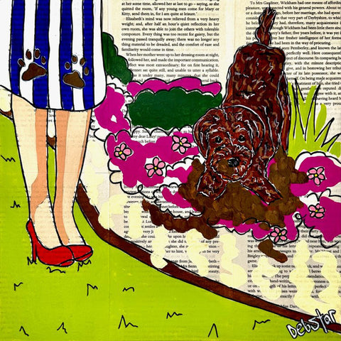 Dog Days - Gardening (30 x 30cm) Deborah Lang