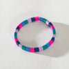 Colourful Enamel Stacking Bracelet - Rainbow Stripe Pink Blue Green