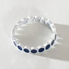 Colourful Enamel Stacking Bracelet - Spotted Navy / White