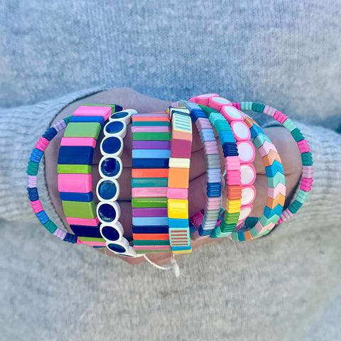 Colourful Enamel Stacking Bracelet - Chevy Pastel Pop