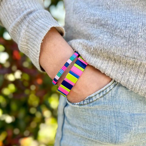 Colourful Enamel Stacking Bracelet - Allsorts Thick