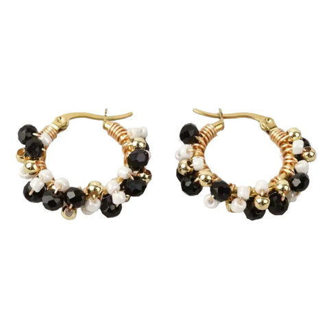 Small Bling Hoops - Black