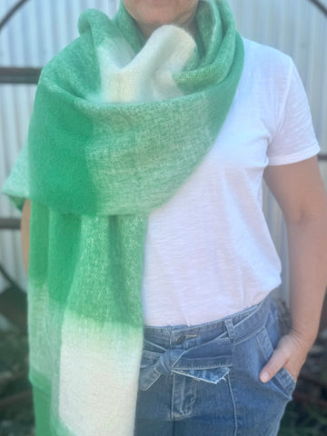 Charlie Checker Winter Scarf - Green And White