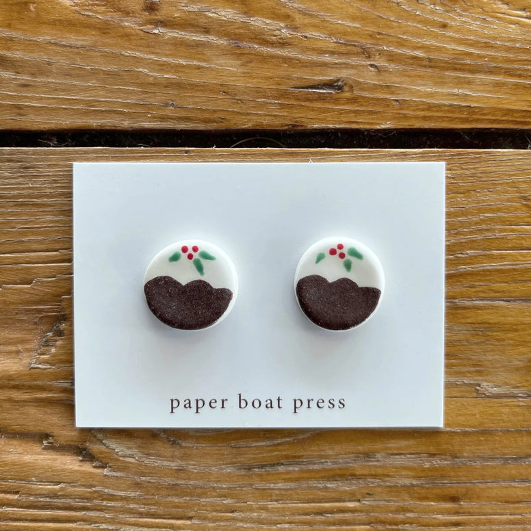 Christmas Pudding Stud Earrings