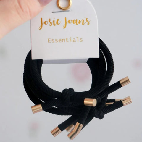 Bess Black Hair Tie Essentials - Set of 5